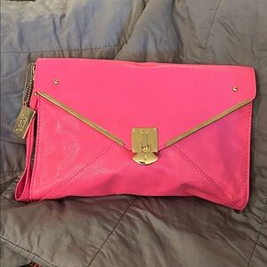 Lulu Guinness Fuchsia Envelope Clutch
